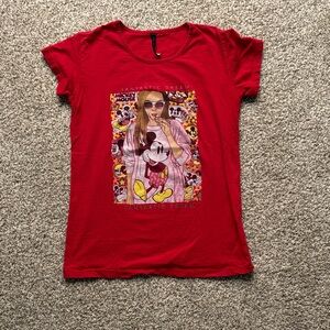 Red Mickey Graphic Short Sleeve Tee